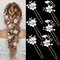 6 PCS Crystal Pearl Flower Hair Clips with Rhinestone (Pure White Flower)